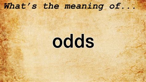 odds meaning in tagalog